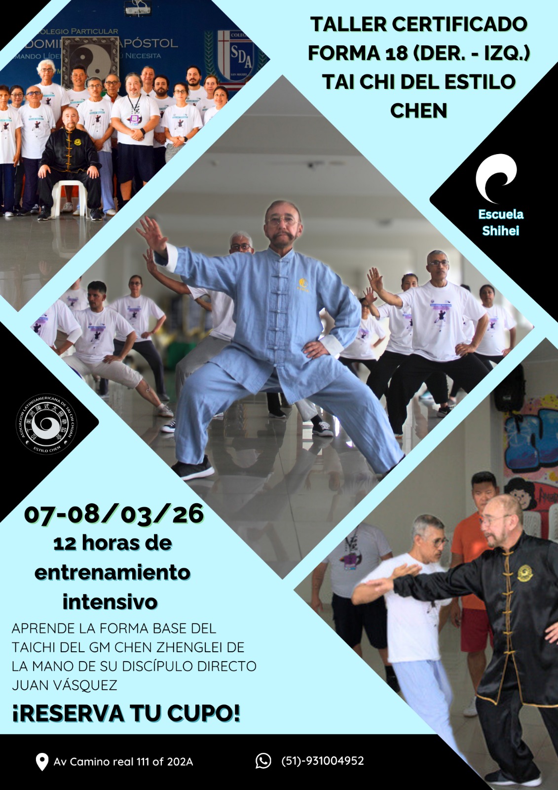 Maestro Juan Vásquez - Talleres de Tai Chi Chuan - 07 y 08 de Marzo 2026 - Lima Peru